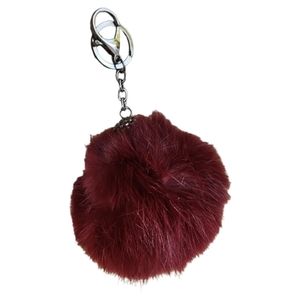 New fuzzy faux fur purse charm/key chain, Silver, Brown
